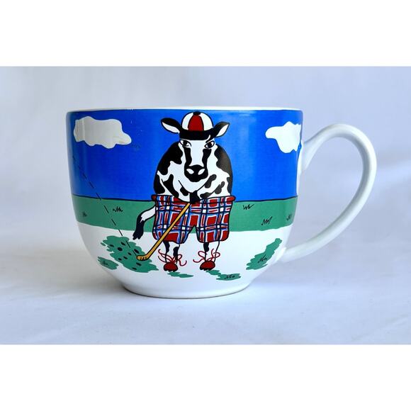 JCP Home Collection Cow Playing Golf Coffee Mug - Picture 2 of 7
